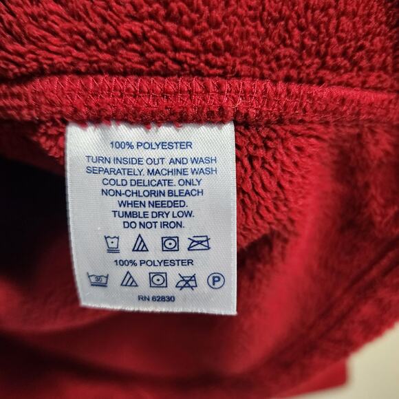 Lands' End super soft plush 1/4 zip pullover red fleece woman's size medium - Picture 5 of 9